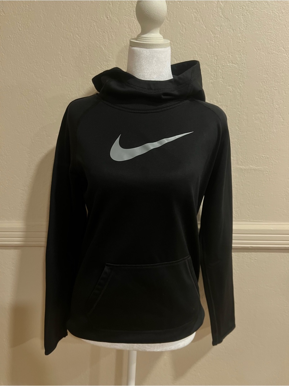 Nike Black Pullover Hoodie with Silver Swoosh